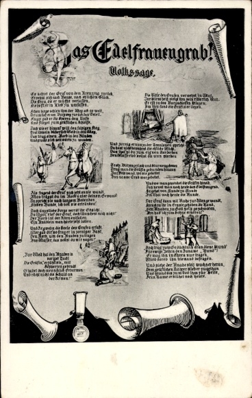 Artist Postcard The Noblewoman's Grave, Folk Tale, Black Forest