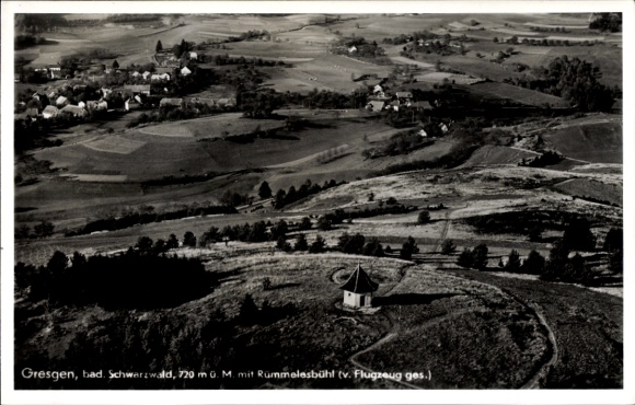 Postcard Gresgen Zell im Wiesental, aerial photograph