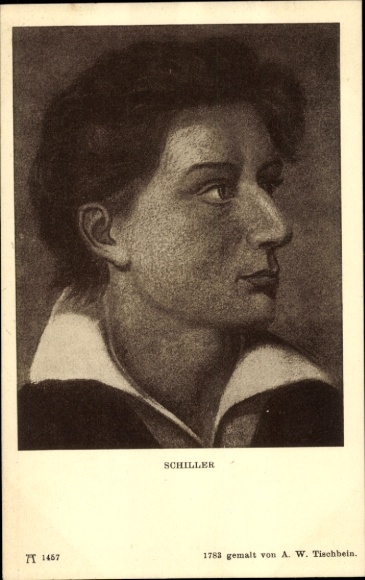 Artist Postcard Tischbein, AW, poet Friedrich Schiller, portrait, Ackermann 1457