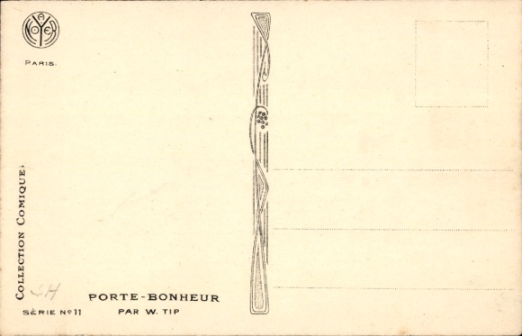 Artist Postcard Tip, W., Monkey with Hat, Number 13