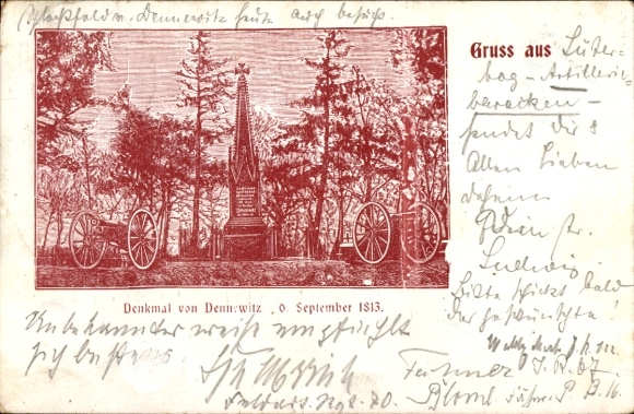 Ak Dennewitz Niedergörsdorf in Brandenburg, Denkmal