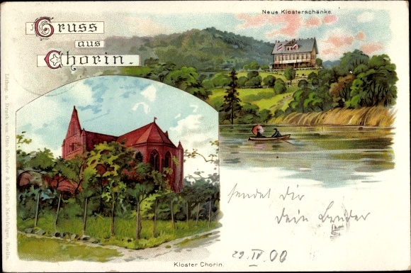 Artist Chromo-Litho Chorin in the district of Barnim, Neue Klosterschänke, Chorin Monastery