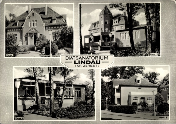 KP Stadt Lindau Zerbst w Anhalt, sanatorium dietetyczne, dom 1, dom 2, dom 3, dom 4