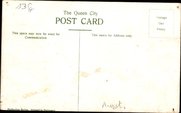 Postcard Sydney Australia, King and Pitt Street Corners, tram