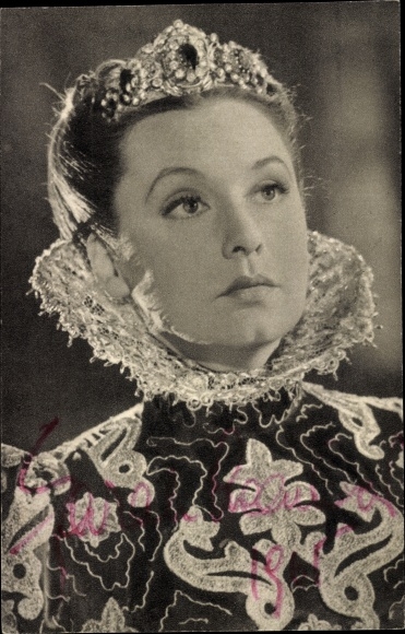 Postcard Actress Zarah Leander, Portrait, Film The Heart of the Queen