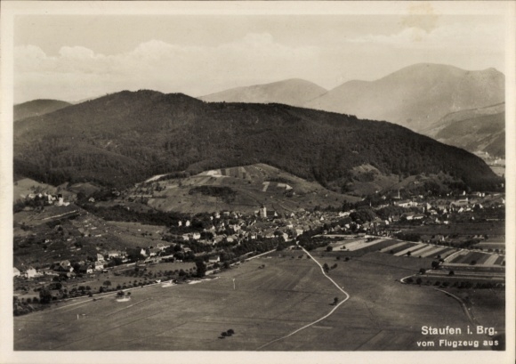 Postcard Staufen im Breisgau, aerial photograph