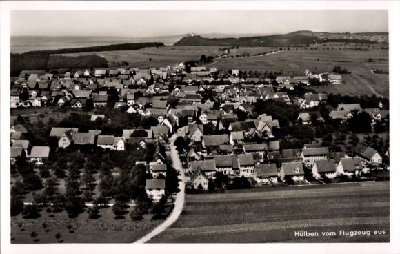 Postcard Hülben in the Swabian Alb, aerial photograph