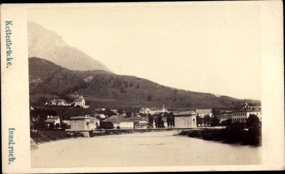 CDV Innsbruck in Tyrol, Chain Bridge, city view