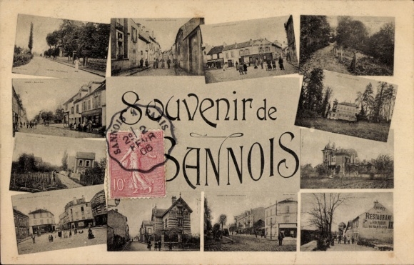 Ak Sannois Val d’Oise, Souvenir de  Collage aus verschiedenen Bildern, Poststempel