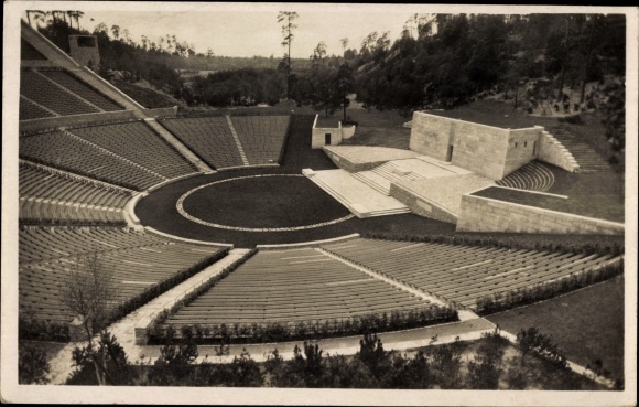 Postcard Olympic Games Berlin 1936, Reichssportfeld, Dietrich Eckardt stage, grandstand