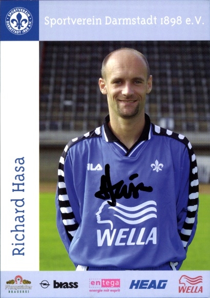 Autogrammkarte Fußballer Richard Hasa, SV Darmstadt 98, Autogramm