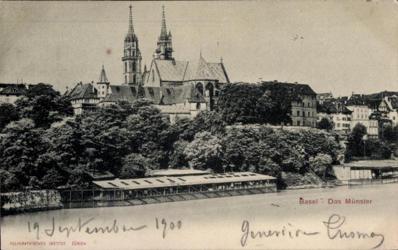 KP Bazylea Bâle City Szwajcaria, Katedra, z 1900 r., Instytut Poligraficzny w Zurychu