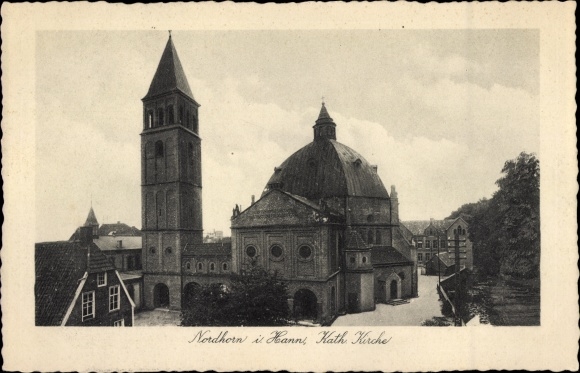 Ak Nordhorn in der Grafschaft Bentheim, Kath. Kirche