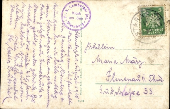Postcard Starnberg in Upper Bavaria, steamship pier, salon steamers Luitpold and Wittelsbach