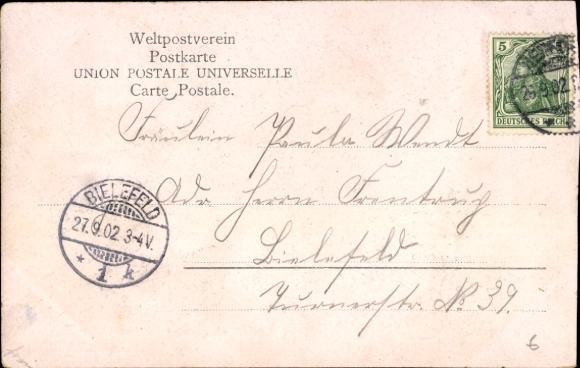 Postcard Herford in Westphalia, monument to the Great Elector, Crown Prince Wilhelm of Prussia