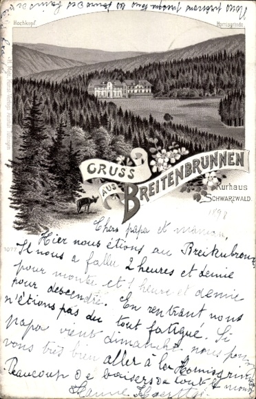 Chromo-Litho Sasbachwalden in the Black Forest, Breitenbrunnen, Kurhaus
