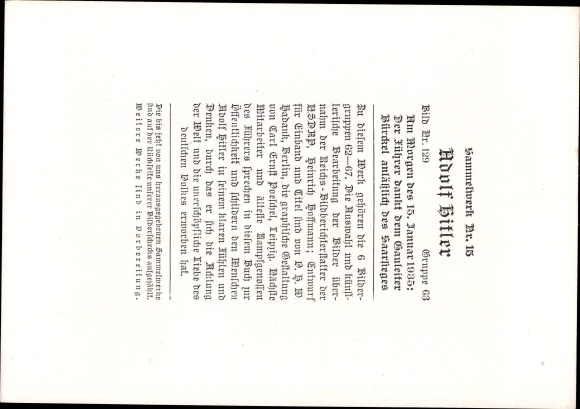 Collective picture Adolf Hitler on the phone, Saarsieg, January 15, 1935, collective work no. 15, picture 129