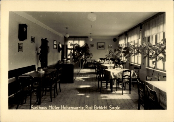 Postcard Hohenwarte Thuringia, Gasthaus Müller, interior view