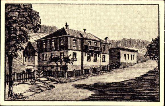 Künstler Ak Geising Altenberg Erzgebirge, Jugendherberge