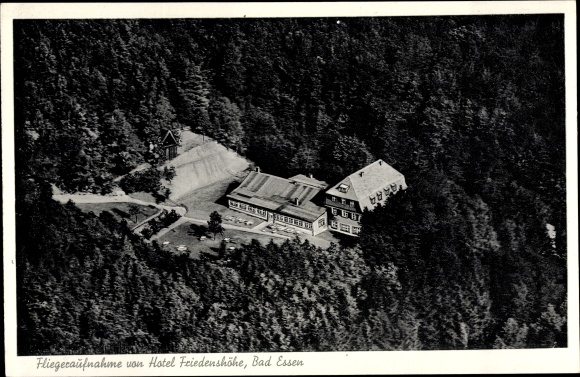PC Bad Essen in Lower Saxony, aerial photograph of Hotel Friedenshöhe, forest