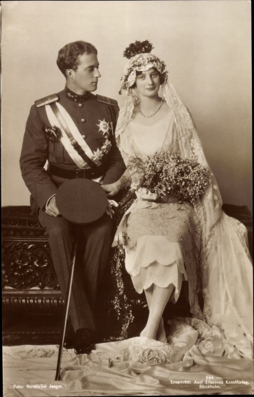 Ak Astrid van Zweden, Leopold III, koning van België, huwelijk, portret