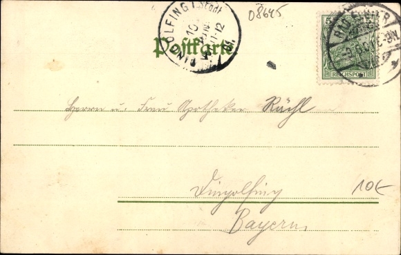 Postcard Bad Elster in Vogtland, colonnade, shops, lending library