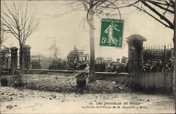 Postcard Meru Oise, The Factory Gate by Mr. Doudelle