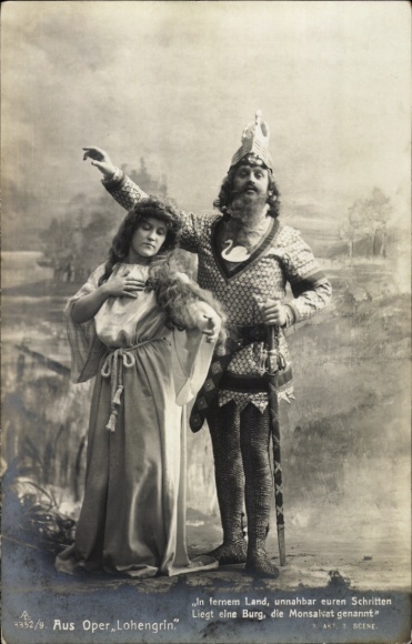 Postcard Opera Lohengrin, Opera Scene