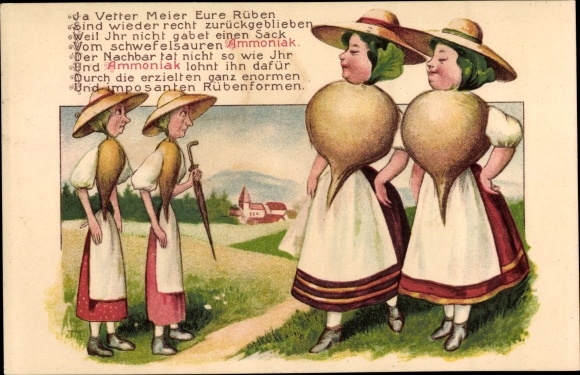 Postcard Humanized Beets, Ammonia Fertilizer