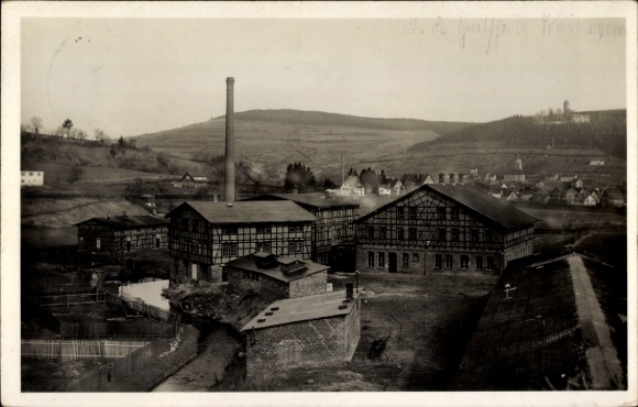 Photo Postcard Wasungen in the Thuringian Forest, general view, chimney, houses