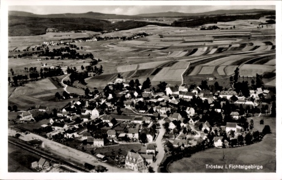 Postcard Tröstau in the Fichtelgebirge, aerial photograph of the village