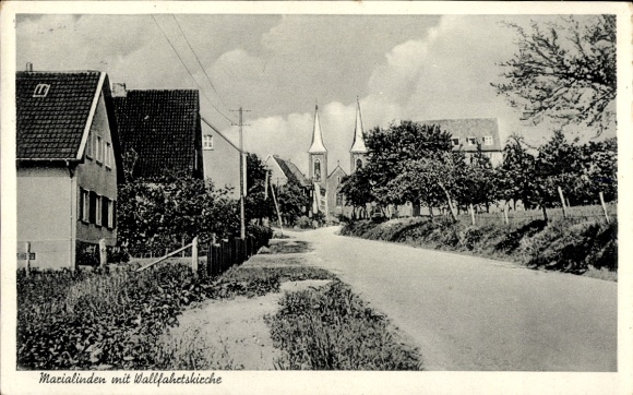 Postcard Marialinden Overath in the Bergisches Land, pilgrimage church