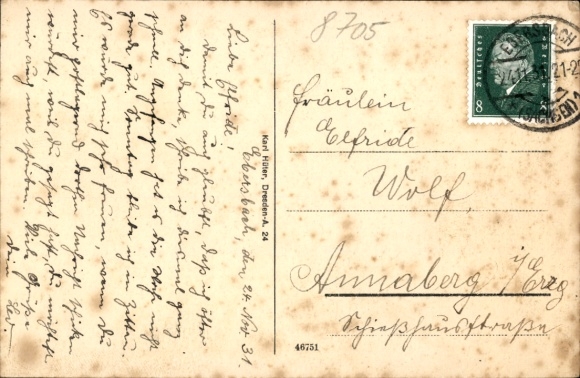Postcard Ebersbach in Saxony, Inn at the Reichspost