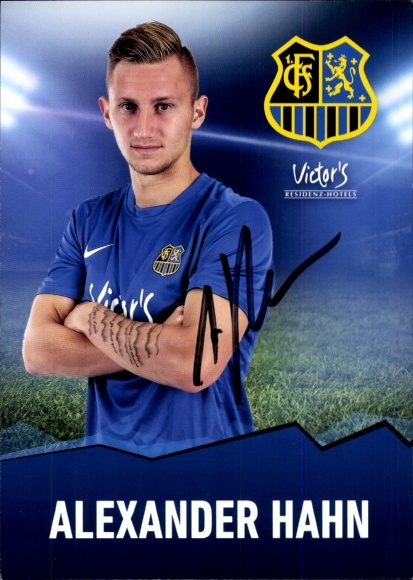 Autograph card footballer Alexander Hahn, 1. FC Saarbrücken, autograph