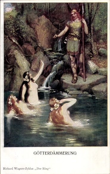 Ak Götterdämmerung, Richard Wagner, operascène