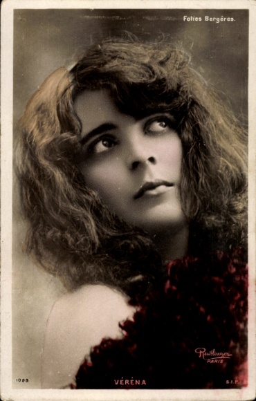 Postcard Varieté artist Verena, Folies Bergères, portrait