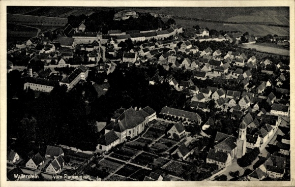 Postcard Wallerstein in Swabia, aerial photograph