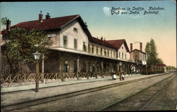 Ak Indjije Inđija Servië, treinstation, spoorzijde