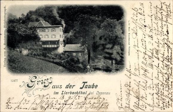 Ak Oppenau im Schwarzwald, Pension zur Taube, Lierbachtal
