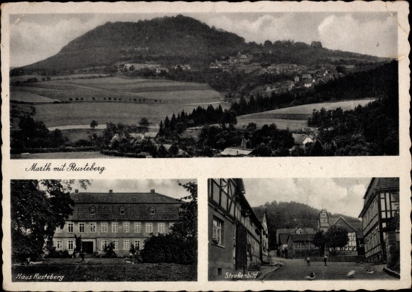 KP Marth w Turyngii, widok na Rusteberg, dom Rusteberg, przekrój ulicy