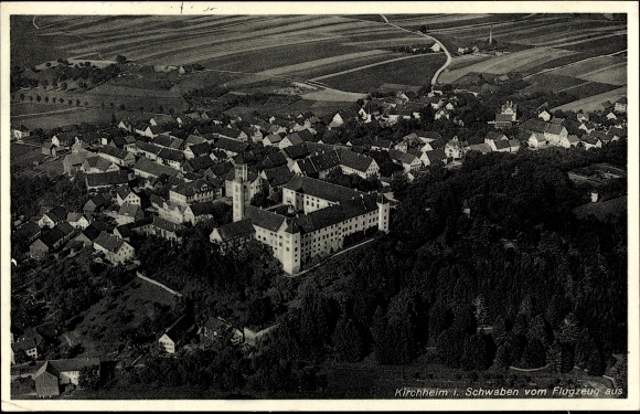 Postcard Kirchheim in Swabia, aerial photo