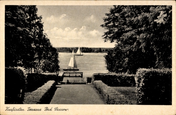 Postcard Bad Saarow in der Mark, Kurfürstenterrasse, sailing boats