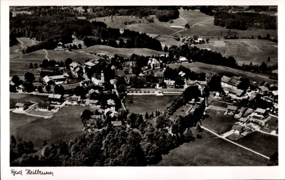 Postcard Bad Heilbrunn in Upper Bavaria, aerial photograph