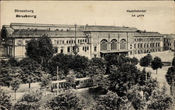 Postcard Strasbourg Strasbourg Alsace Bas-Rhin, train station