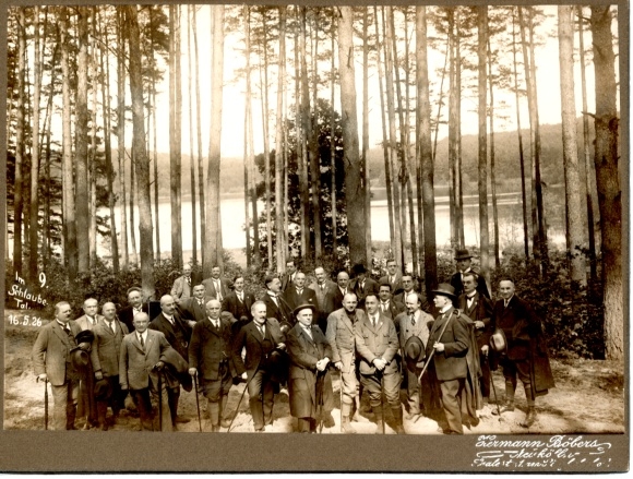 Photo Schlaubetal Brandenburg, hikers, group photo 1926