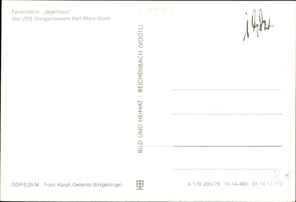 Postcard Bermsgrün Schwarzenberg in the Ore Mountains, Ferienheim Jägerhaus