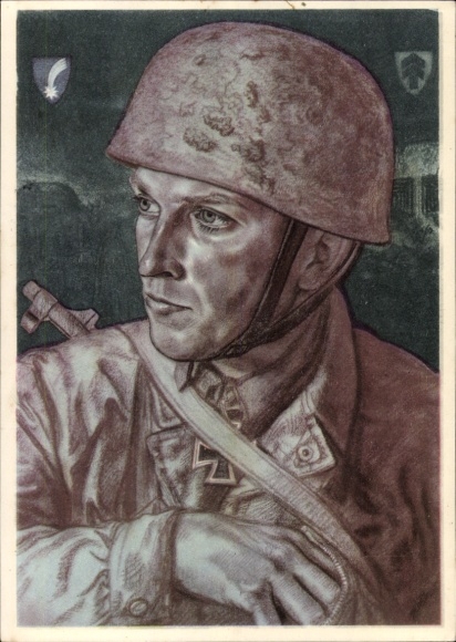 Artist PC Willrich, Wolfgang, paratrooper Captain Witzig, Knight's Cross holder, VDA P1 R10 No.5