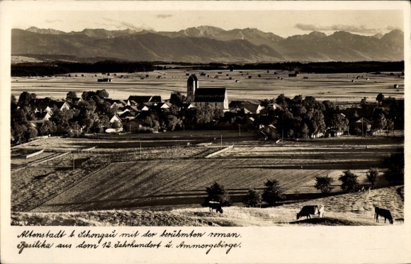 Postcard Altenstadt near Schongau, Rasilika, Ammergebirge