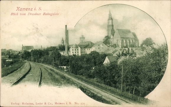 Ak Kamenz in Sachsen, Kamenz i. S., Blick vom Dresdner Bahngeleis, Verlag Hofmann, Leder & Co.