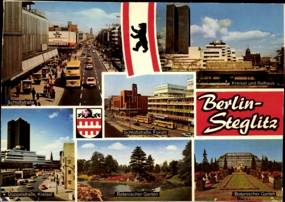 PC Berlin Steglitz, Schlossstraße, coat of arms, bear, roundabout, town hall, Süppelstraße, Botanical Garden